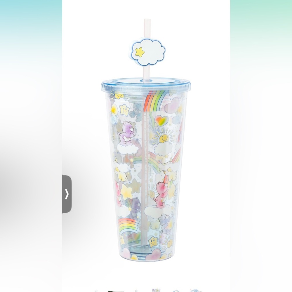 Care Bears Colorful Water Bottle with Straw - Picture 4 of 7